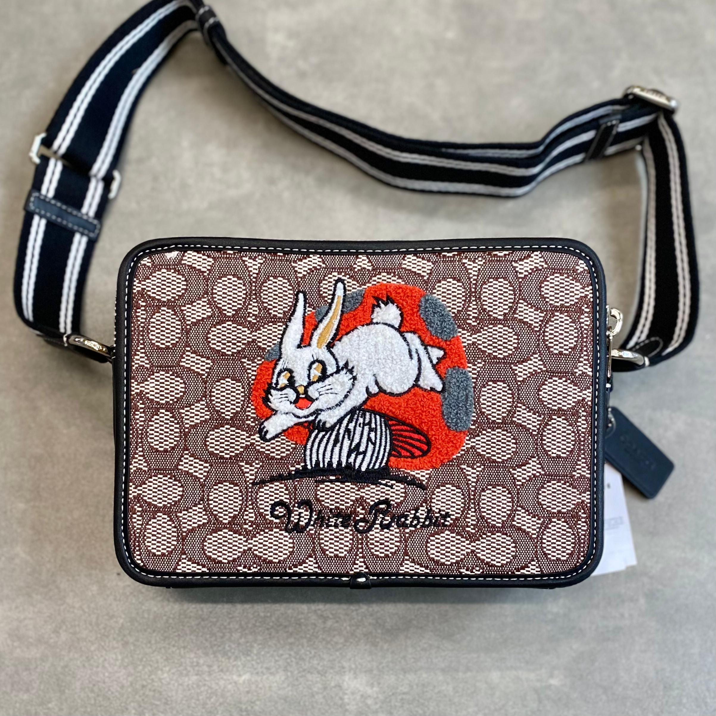 Túi Coach Charter Rabbit Crossbody Sling Bag DS Brown